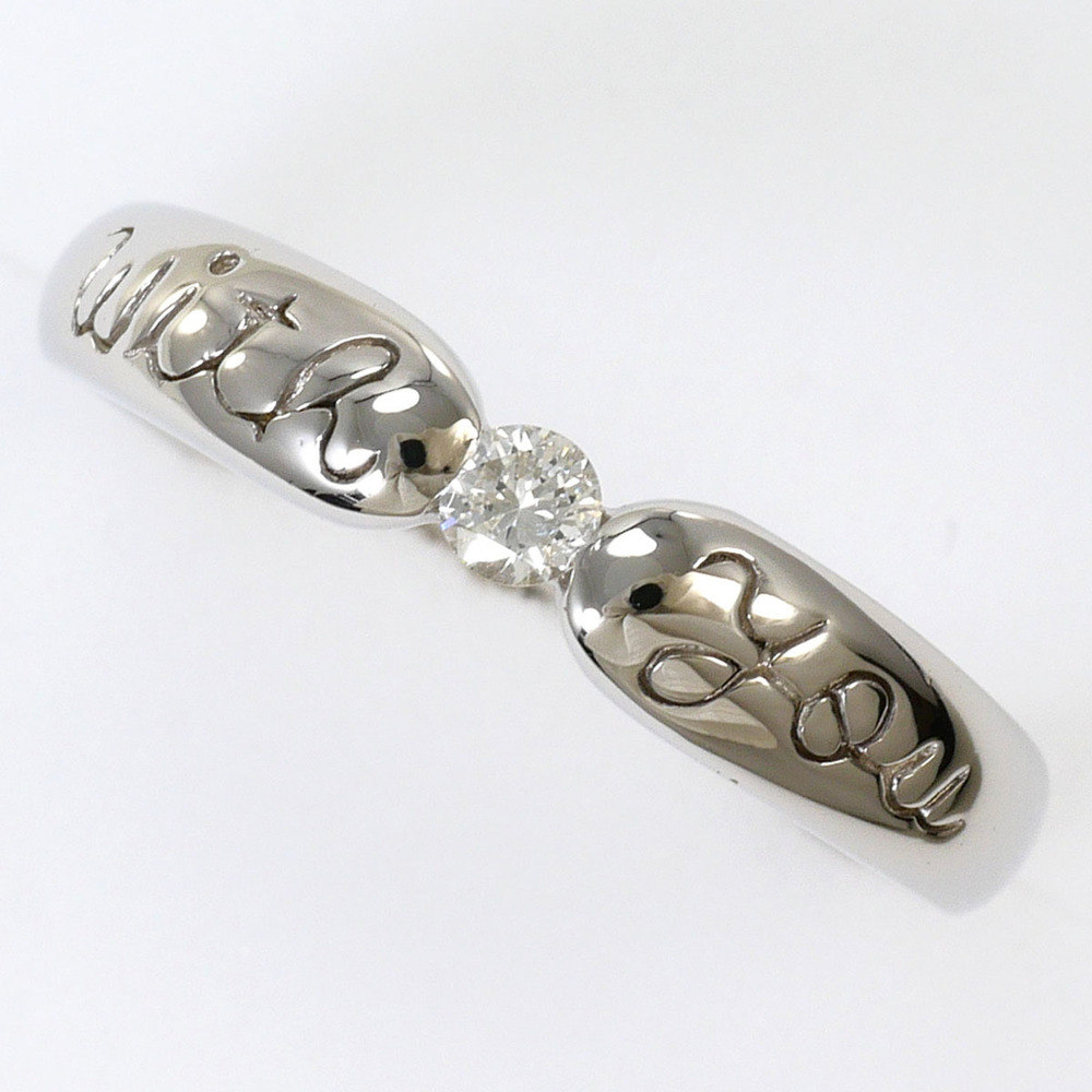 PT900 Platinum Ring with 0.06ct Diamond, Total Weight 2.8g, Jewelry